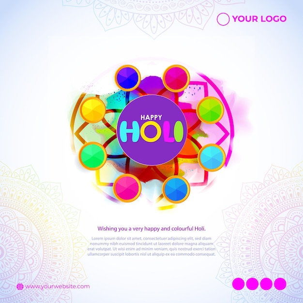 Vector illustration of Happy Holi greeting Festival of Colors