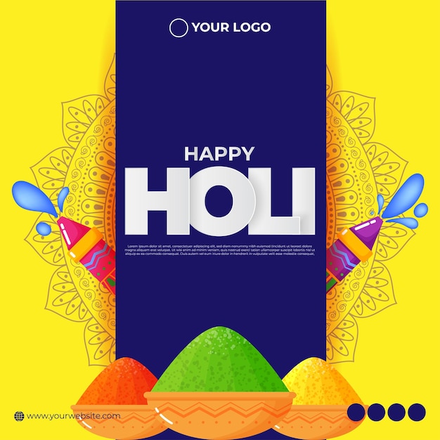 Vector illustration of Happy Holi greeting Festival of Colors