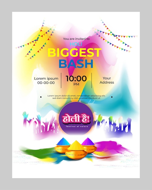 vector illustration of happy holi greeting