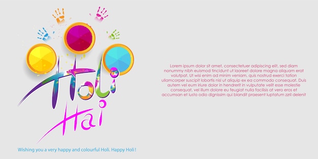 Illustrazione vettoriale di saluto happy holi