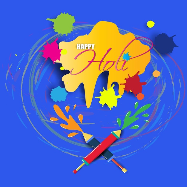 Vector illustration of happy holi greeting