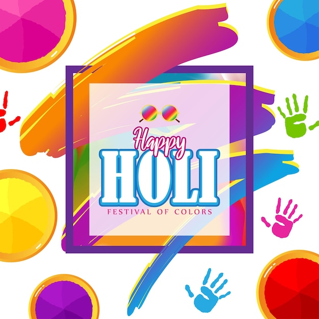 Векторная иллюстрация приветствия Happy Holi