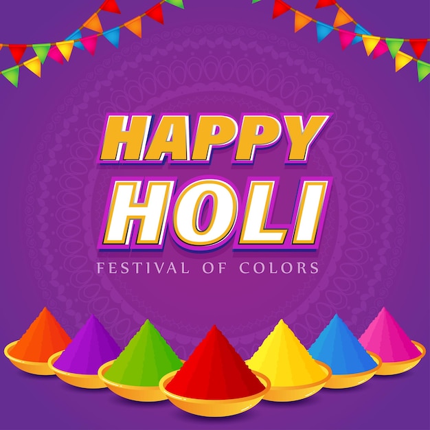 Vector illustration of Happy Holi greeting