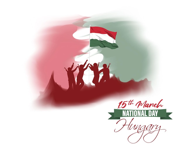 Vector illustration of Happy Hungary National Day