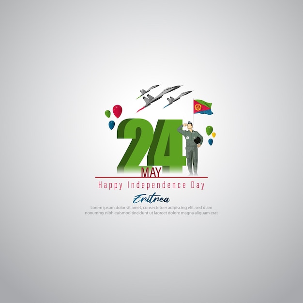 Vector vector illustration for happy independence day eritrea