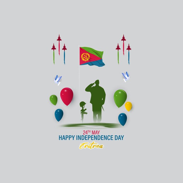 Illustrazione vettoriale per happy independence day eritrea