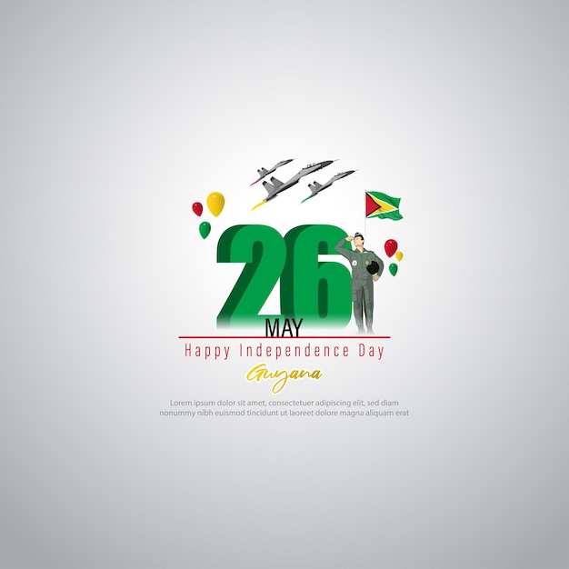 Illustrazione vettoriale per happy independence day guyana