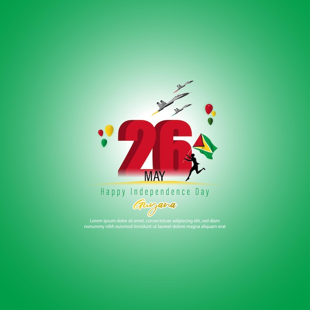 Vector vector illustration for happy independence day guyana