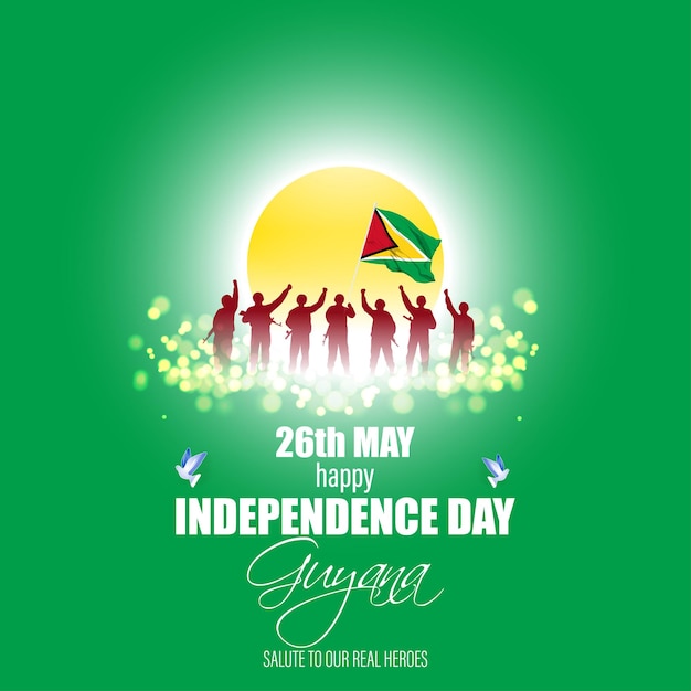 Illustrazione vettoriale per happy independence day guyana