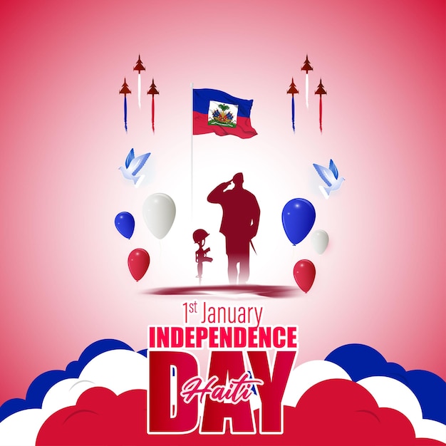 Vector illustration of happy independence day haiti