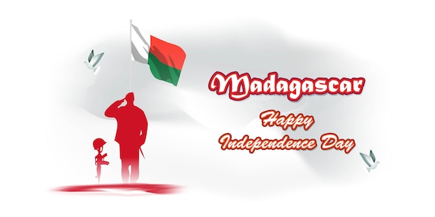 Vector illustration for happy independence day Madagascar