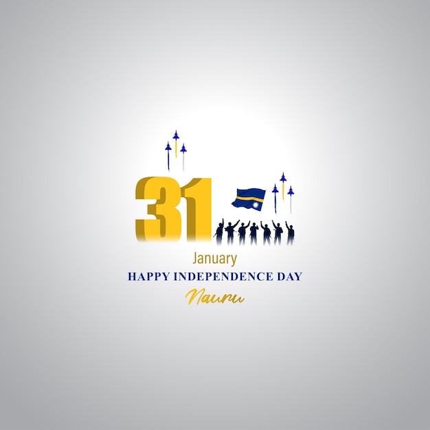 Vector vector illustration of happy independence day nauru