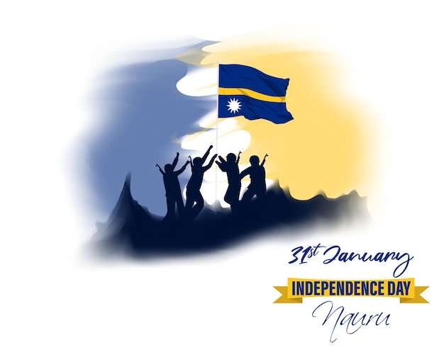 Vector illustration of happy independence day Nauru.