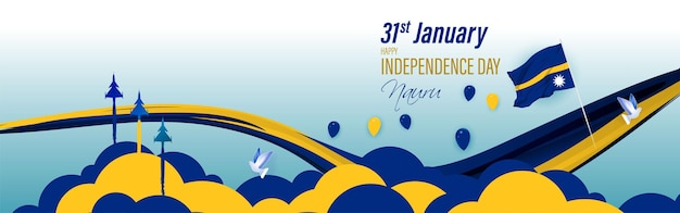 Vector illustration of happy independence day Nauru.