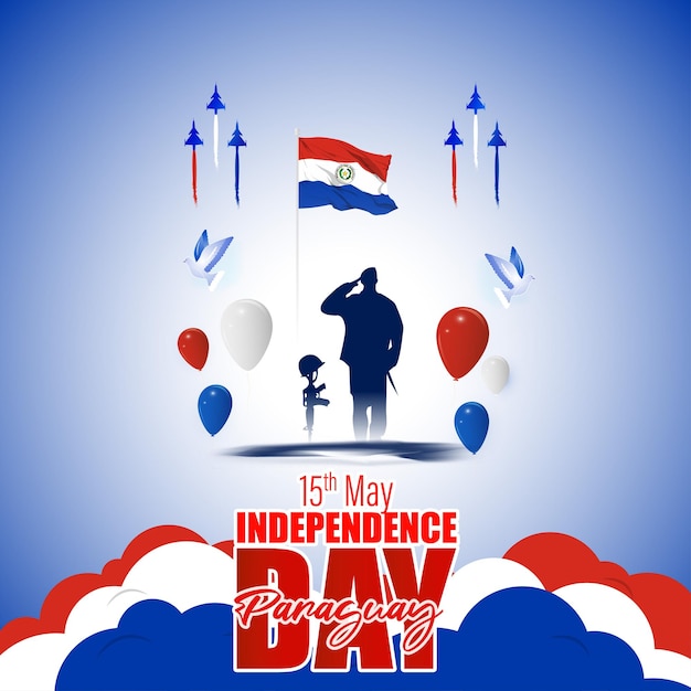 Vector illustration for happy independence day paraguay