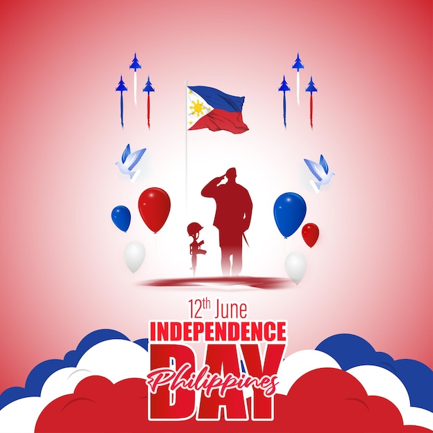 幸せな独立記念日フィリピンのベクトルイラスト