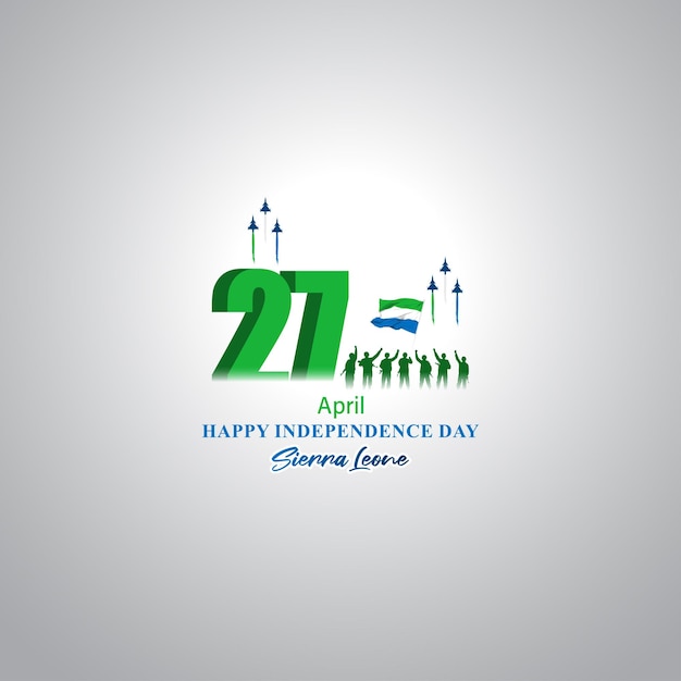Vector illustration of Happy Independence Day Sierra Leone