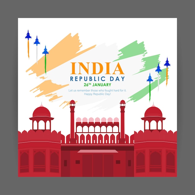 Vector illustration of Happy Indian Republic Day 26 January