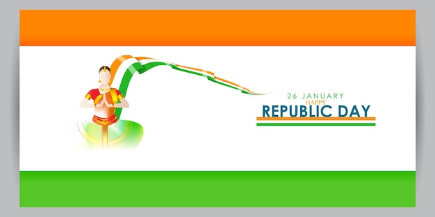 Vector illustration of happy indian republic day 26 january