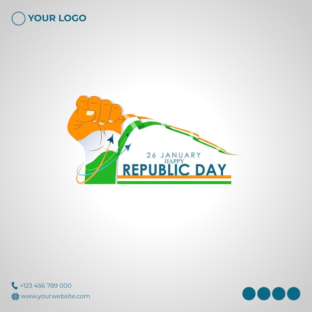 Illustrazione vettoriale di happy indian republic day 26 gennaio