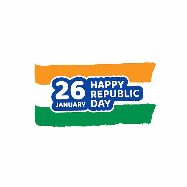 vector illustration of happy indian republic day 26 january