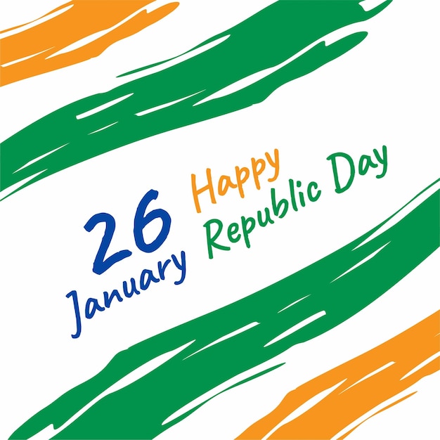 Vector vector illustration of happy indian republic day 26 january