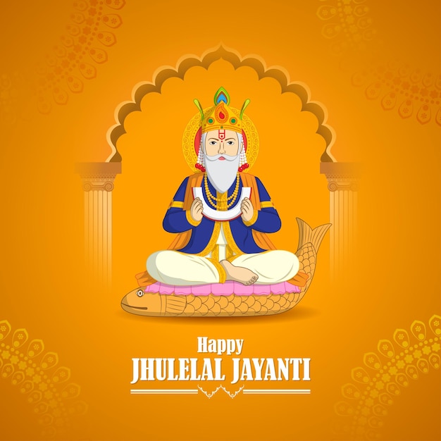 vector illustration of happy jhulelal jayanti social media feed template