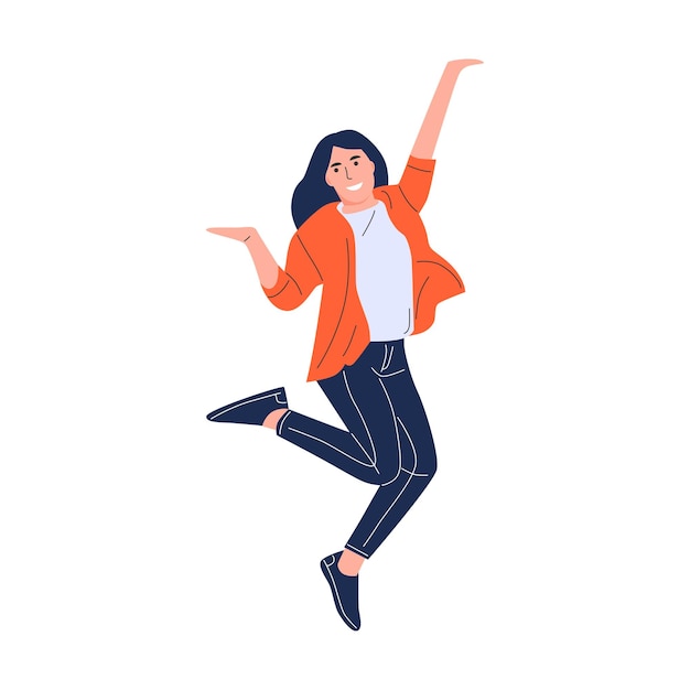 vector illustration of a happy jumping person