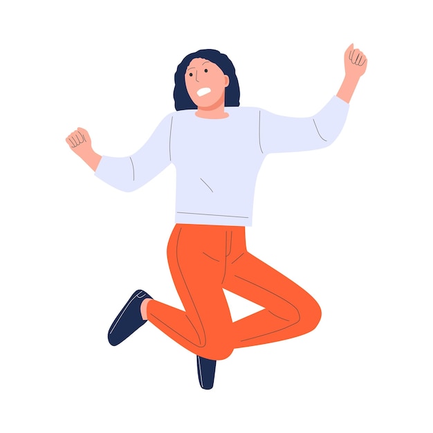 vector illustration of a happy jumping person