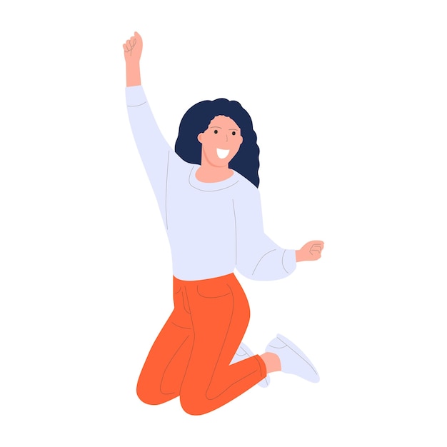 vector illustration of a happy jumping person