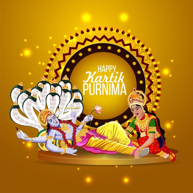 Vector illustration of happy kartik purnima