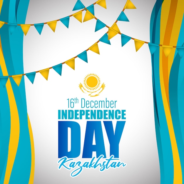 Vector illustration of happy kazakhstan independence day