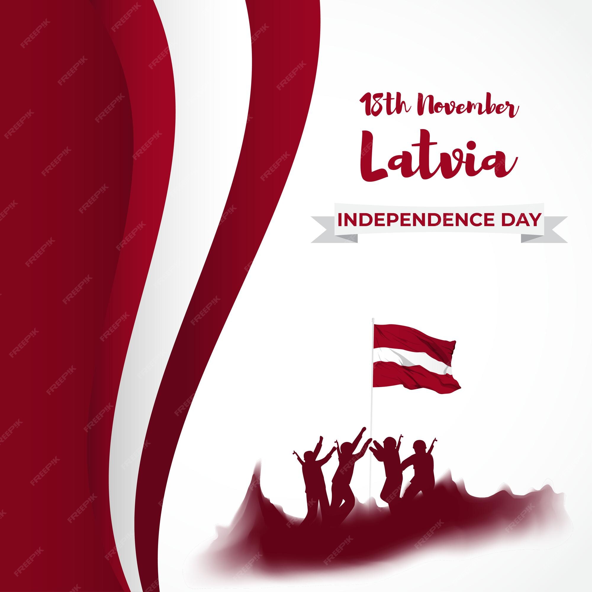 Latvia Happy Independence Day Greeting Card, Banner with Template Text  Vector Illustration Stock Vector - Illustration of waving, patriotism:  259267057