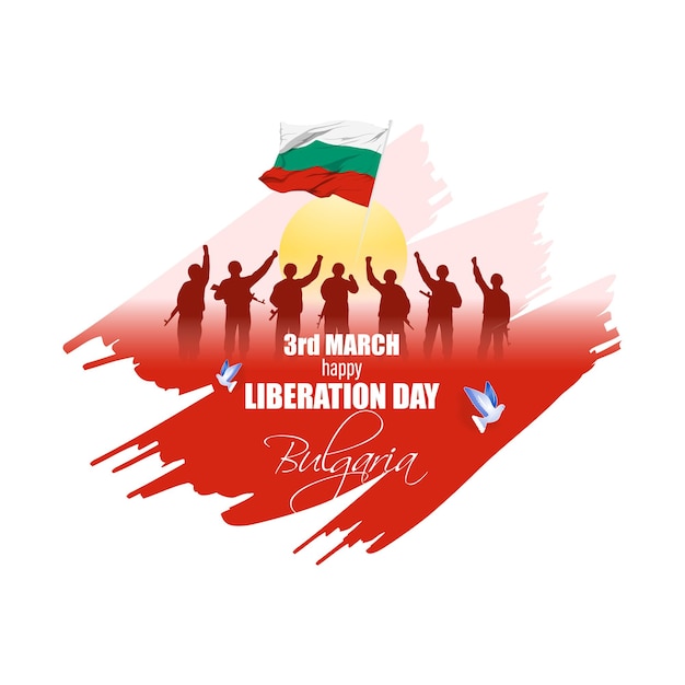 Vector illustration of Happy Liberation Day Bulgaria