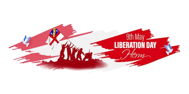 Vector illustration for Happy Liberation Day Herm