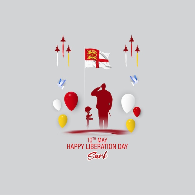 Vector illustration for Happy Liberation Day Sark