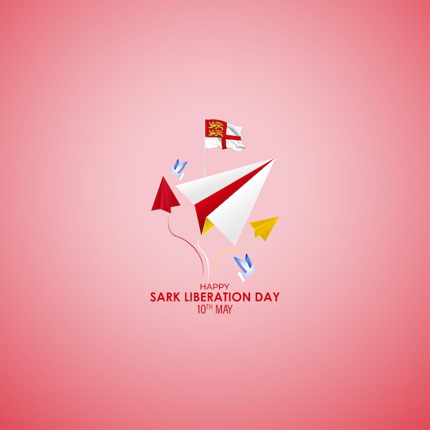 Vector illustration for Happy Liberation Day Sark