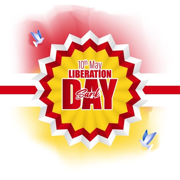 Векторная иллюстрация для Happy Liberation Day Sark