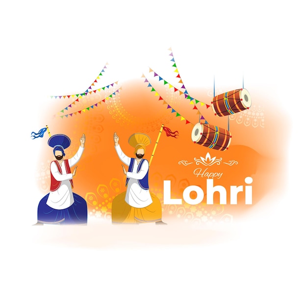 해피 Lohri 축 하 배너의 벡터 일러스트 레이 션