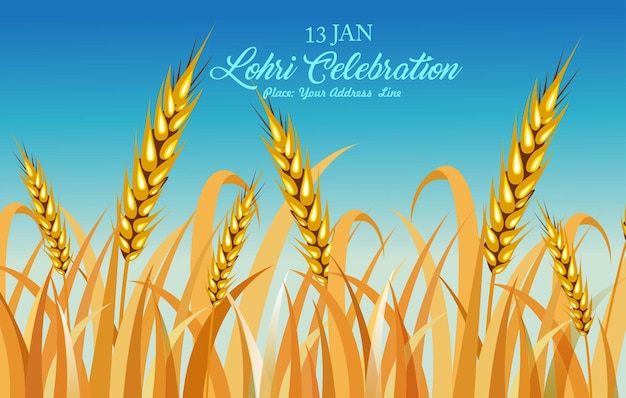 vector illustration of happy lohri holiday festival of punjab india with beautiful background