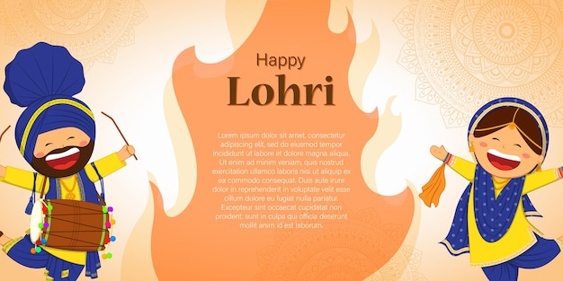 Vector illustration of Happy Lohri