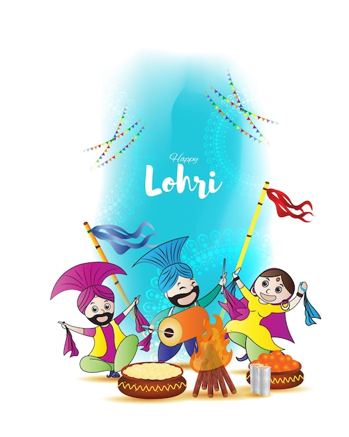 Vector illustration for happy Lohri