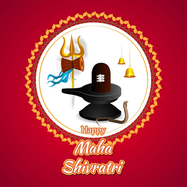 Vector vector illustration for happy maha shivratri greeting