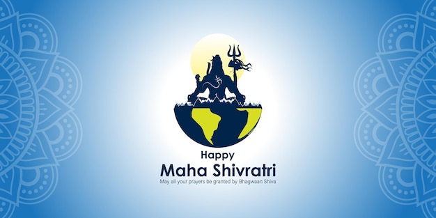 Vector illustration of Happy Maha Shivratri social media feed template