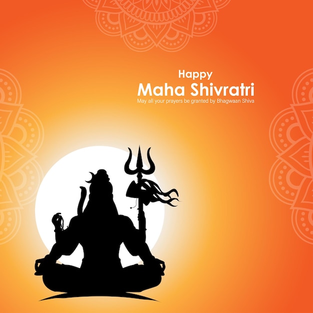 Happy Maha Shivratri의 벡터 그림은 배너를 기원합니다.