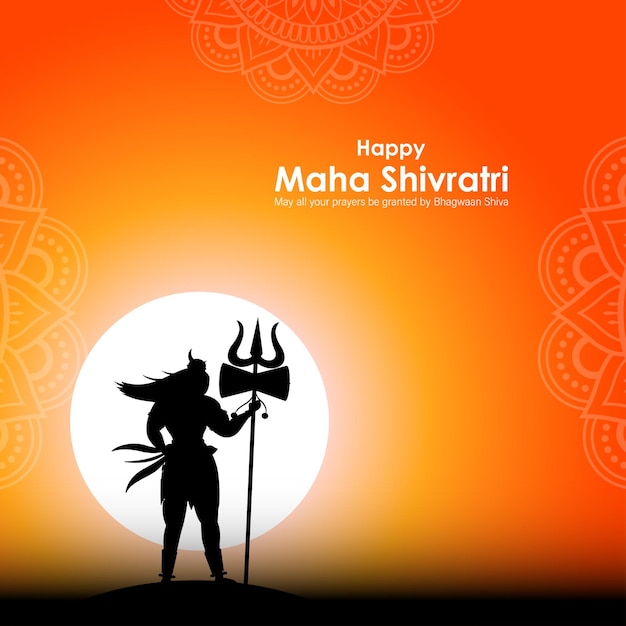 Vector vector illustration of happy maha shivratri wishes banner