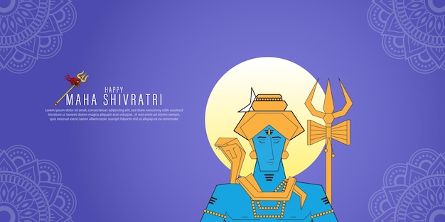 Vector illustration of happy maha shivratri wishes banner