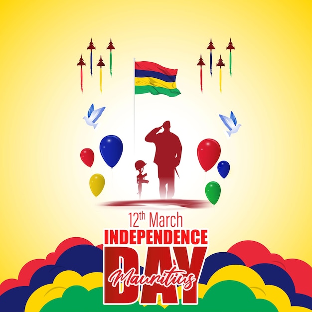 Vettore illustrazione vettoriale di happy mauritius independence day