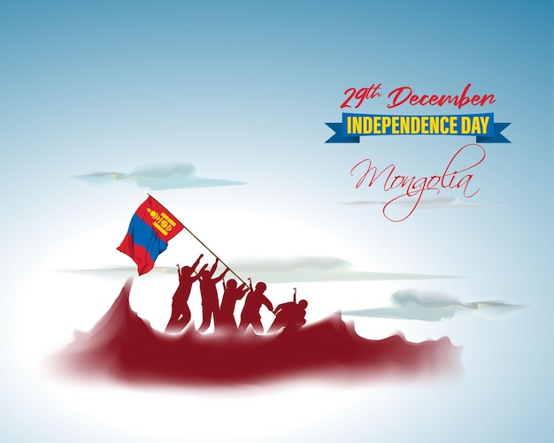 Vector vector illustration of happy mongolia independence day