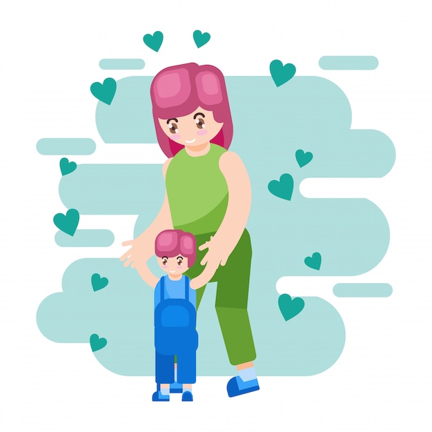 벡터 일러스트 레이션 해피 어머니의 날 부모